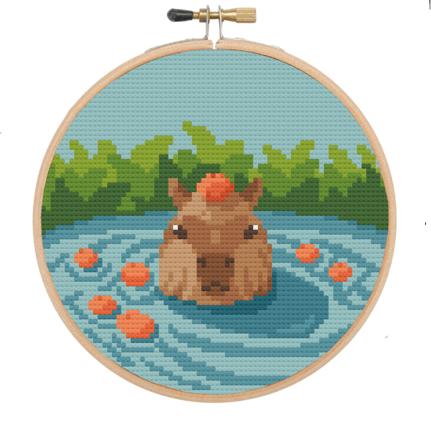 Capybara Oranges - Wildlife Collection - Cross Stitch Pattern PDF Download