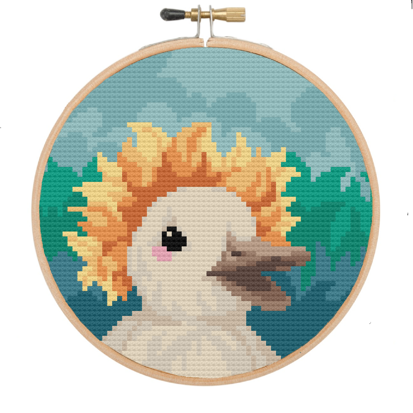 Flower Hat Duck - Wildlife Collection - Cross Stitch Pattern PDF Download