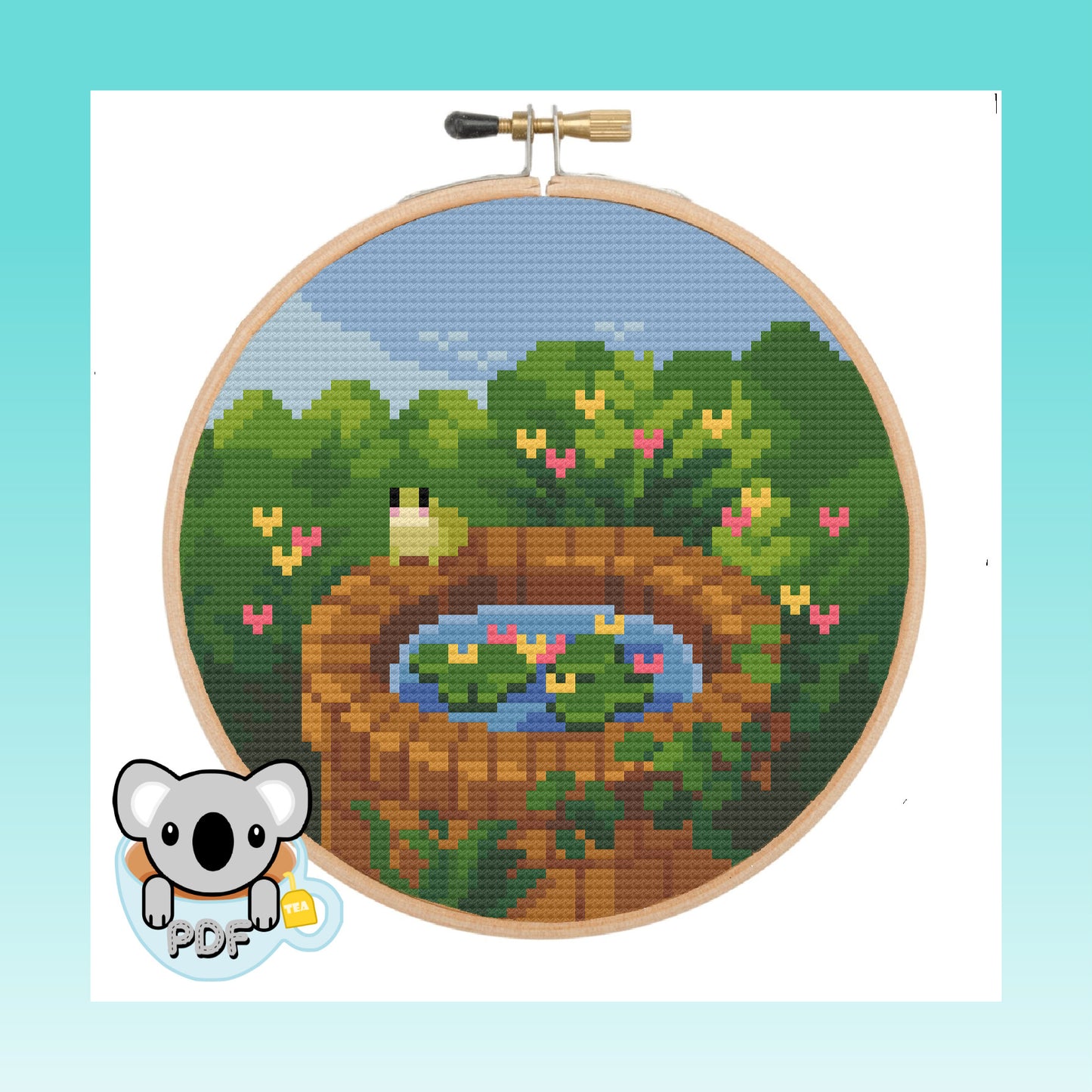Froggy Pond - Nature Collection - Cross Stitch Pattern PDF Download