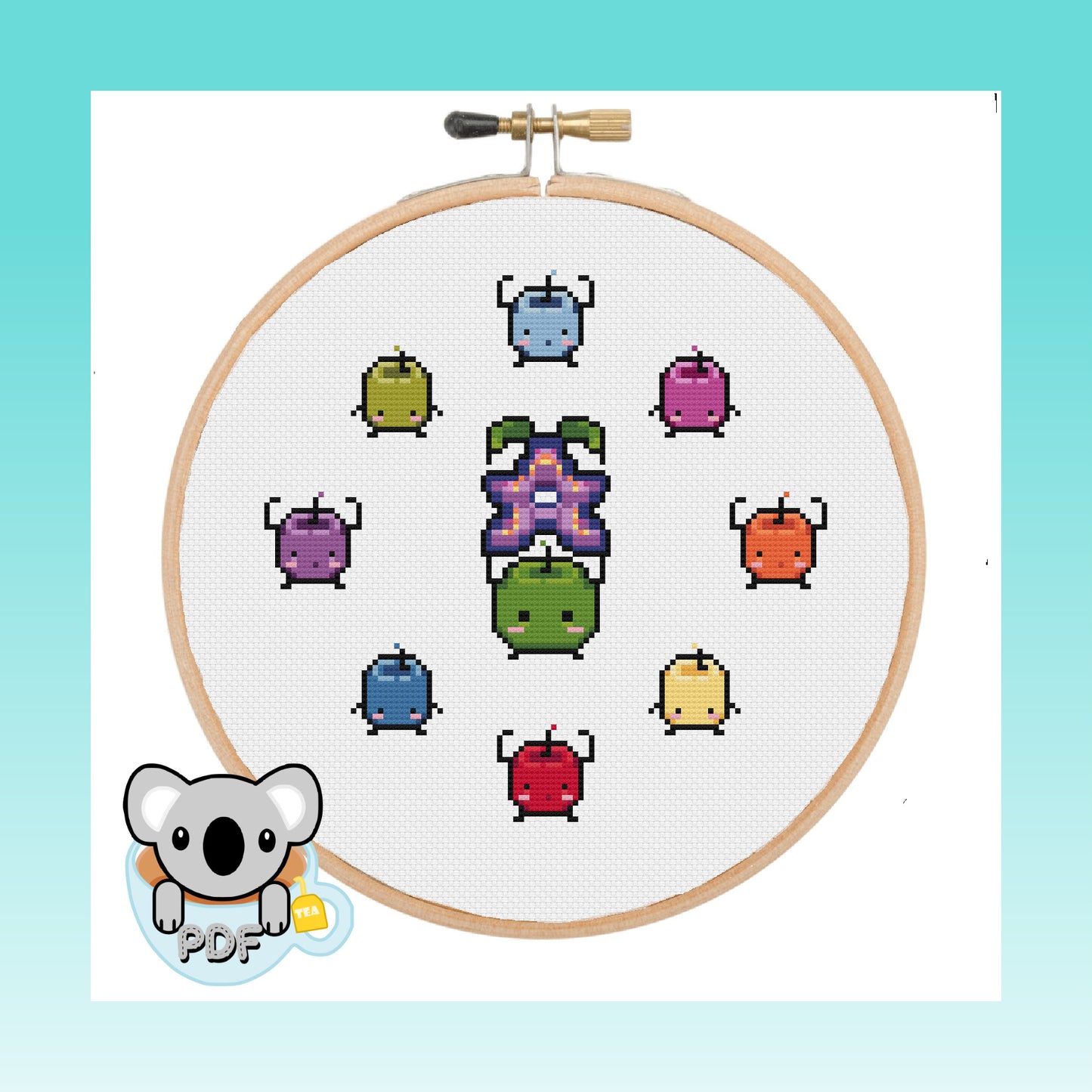 Junimo Circle - Stardew Valley - Cross Stitch Pattern PDF Download
