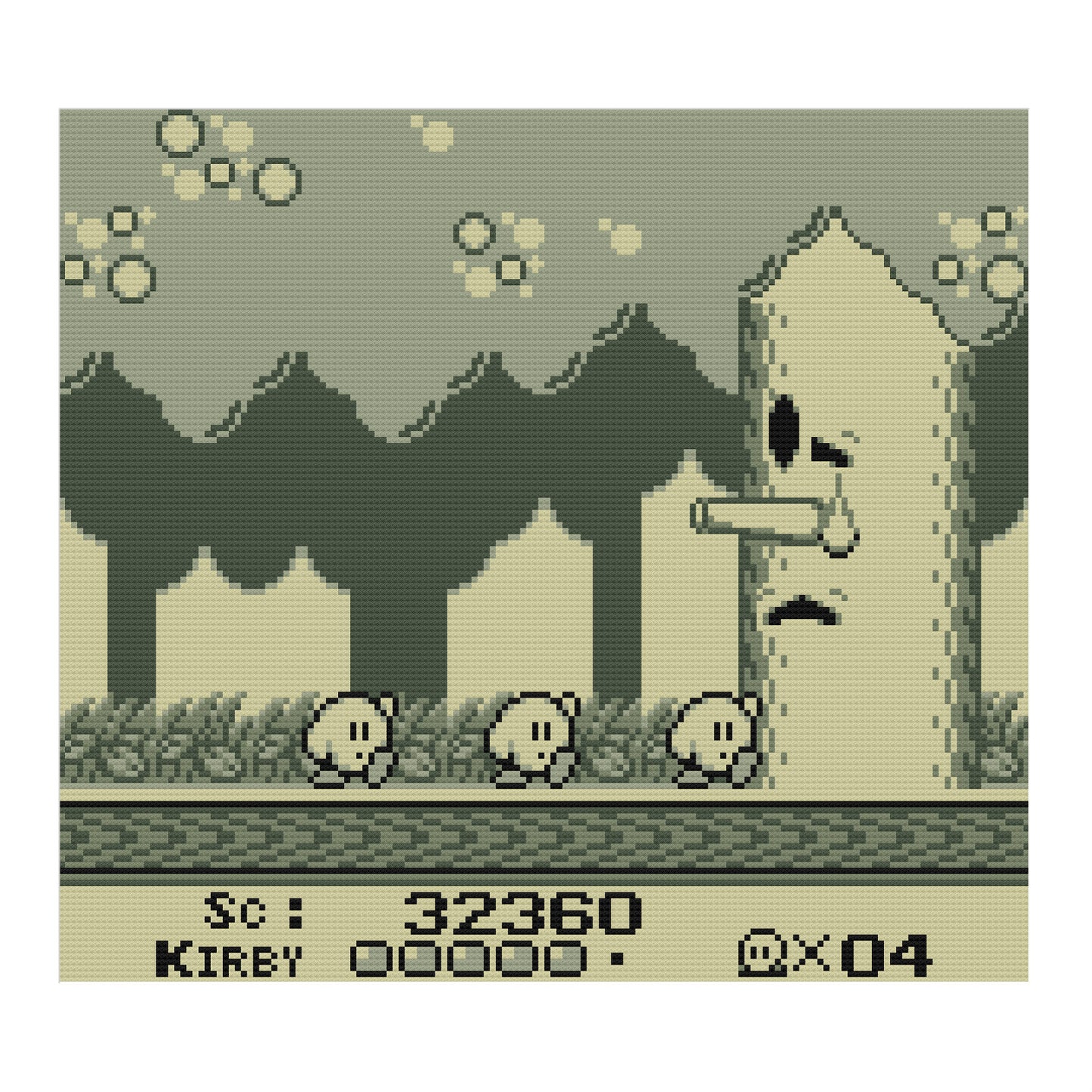 Retro - Kirbys Dreamland - Cross Stitch Pattern PDF Download