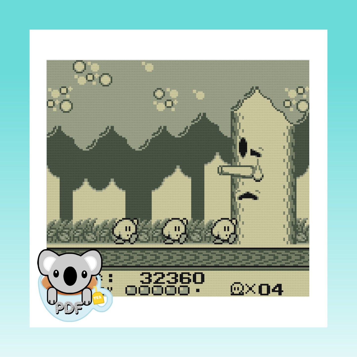 Retro - Kirbys Dreamland - Cross Stitch Pattern PDF Download