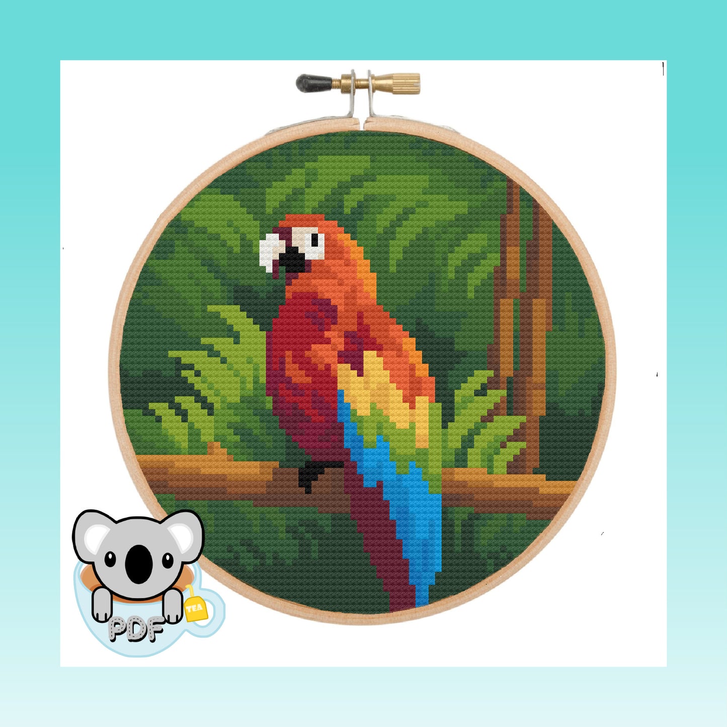 Macaw Parrot - Bird Collection - Cross Stitch Pattern PDF Download