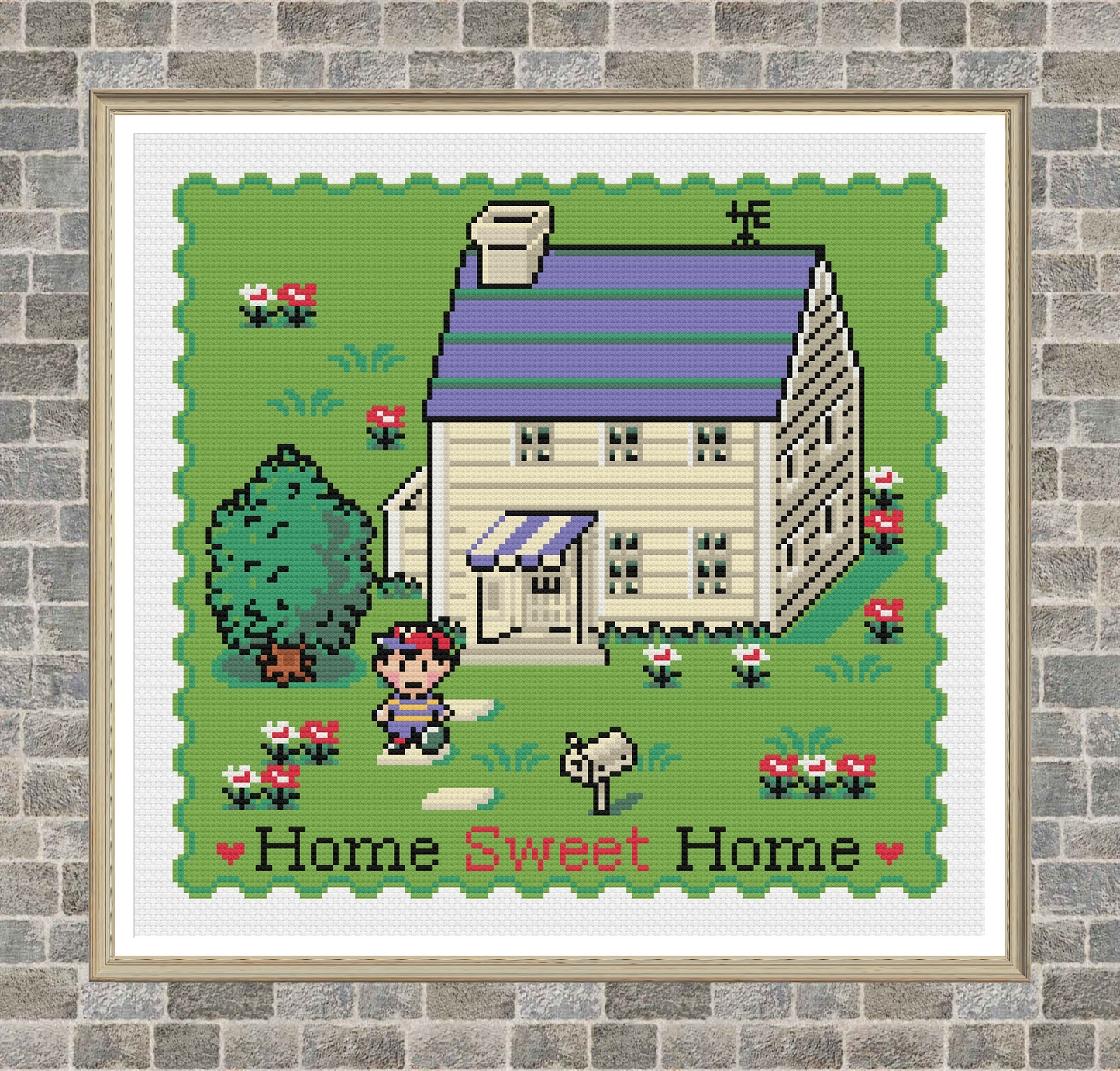 Home Sweet Home - Earthbound Nes - Cross Stitch Pattern PDF Download