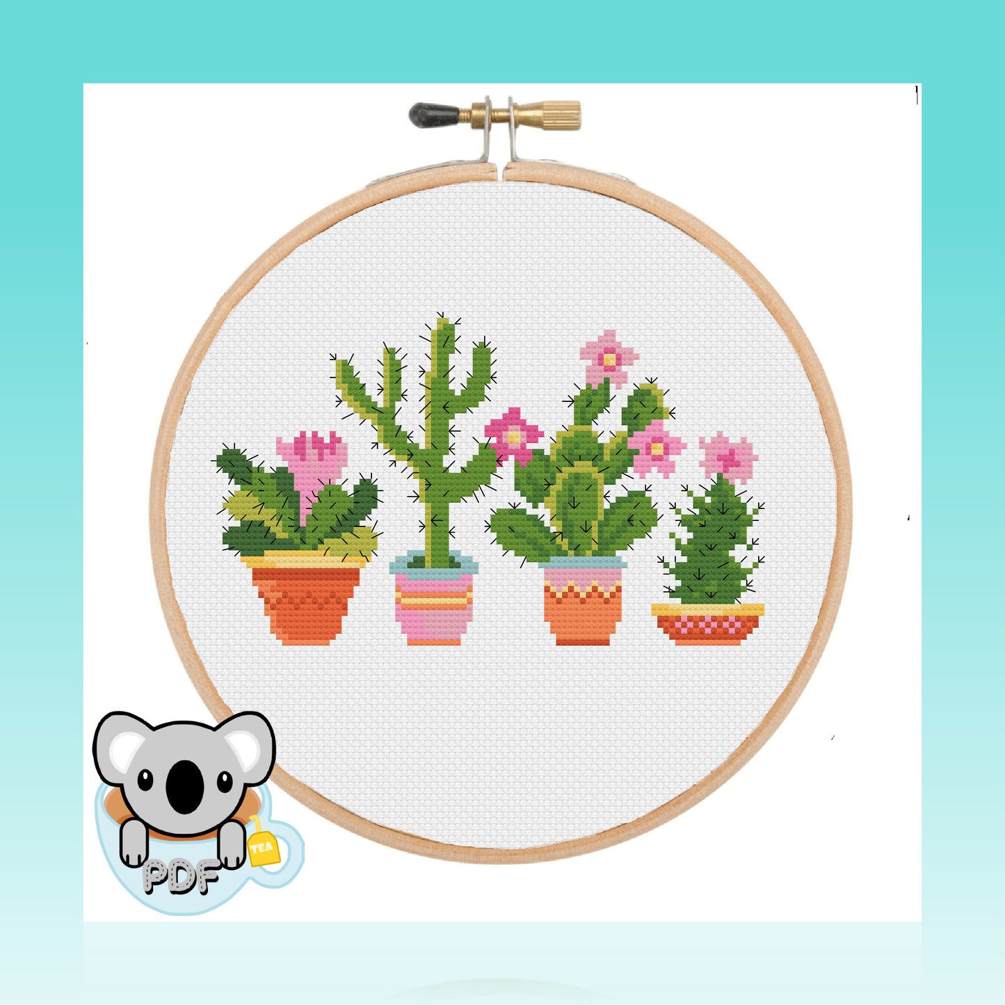 Prickly Cacti Collection - Flowers & Plants Collection - Cross Stitch Pattern PDF Download