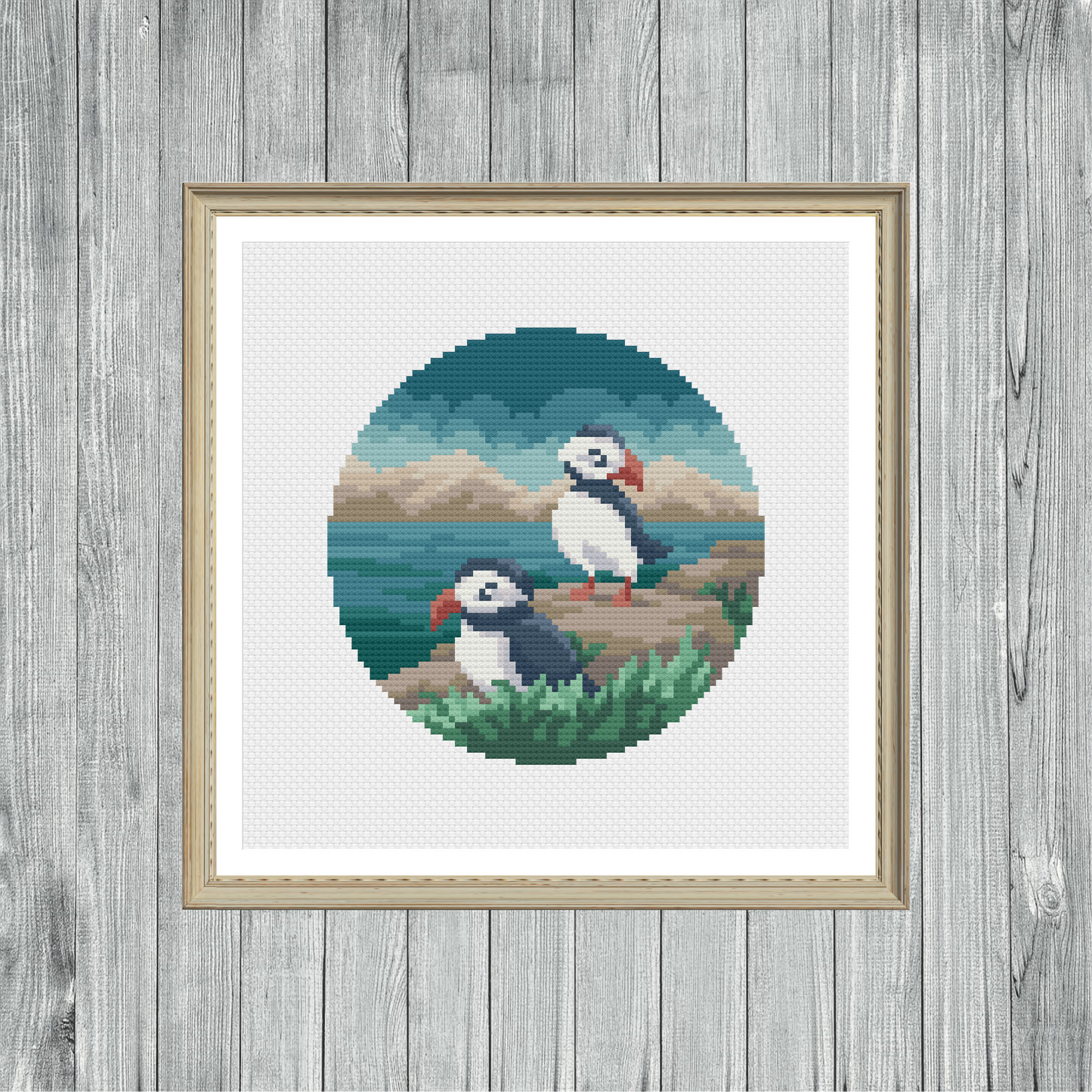 Puffins - Wildlife Collection - Cross Stitch Pattern PDF Download