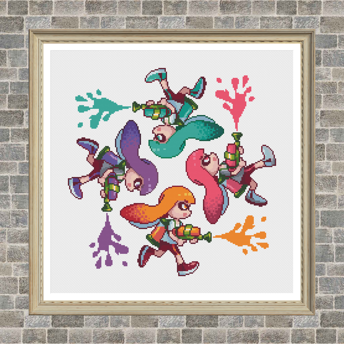 Splatoon Circle - Splatoon - Cross Stitch Pattern PDF Download
