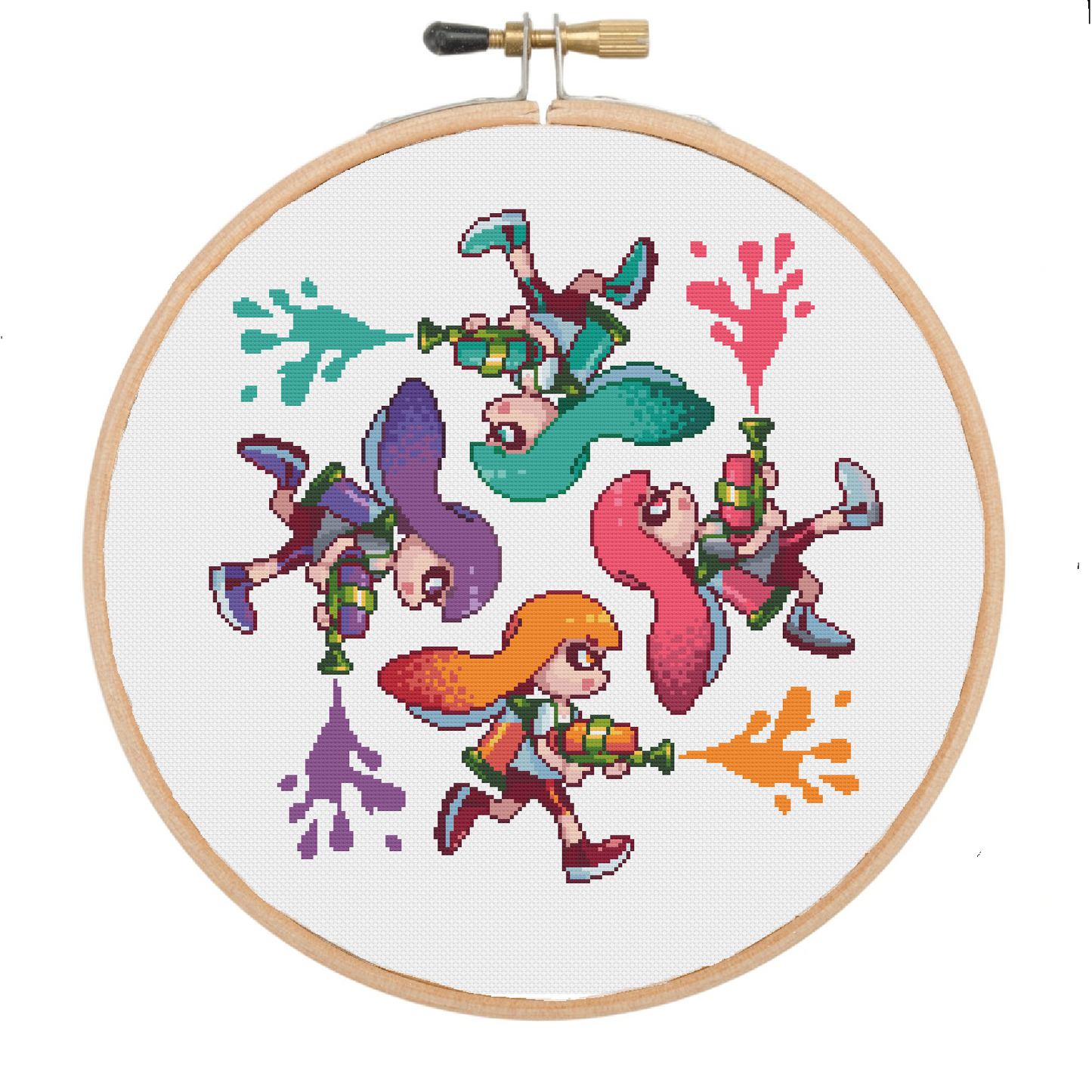 Splatoon Circle - Splatoon - Cross Stitch Pattern PDF Download