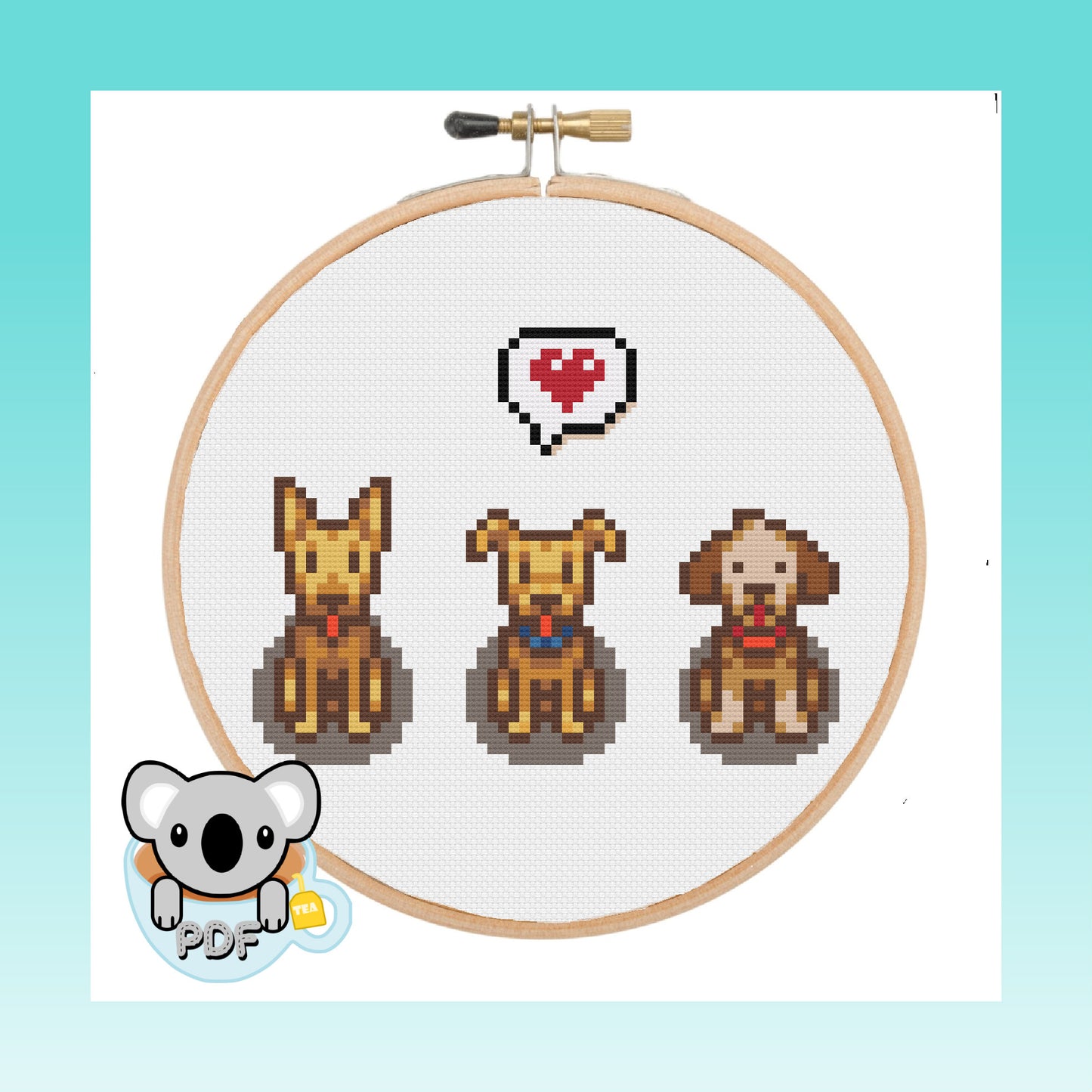 Dogs - Stardew Valley - Cross Stitch Pattern PDF Download
