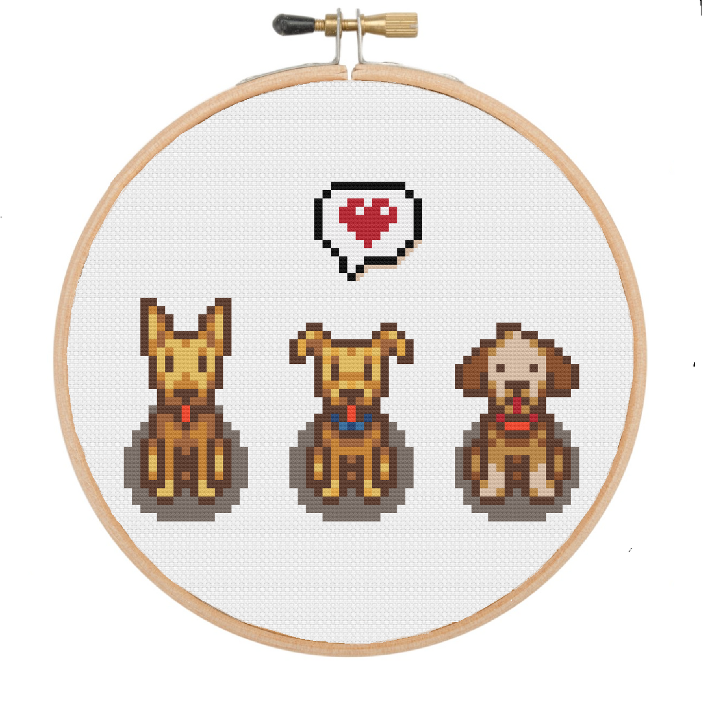 Dogs - Stardew Valley - Cross Stitch Pattern PDF Download