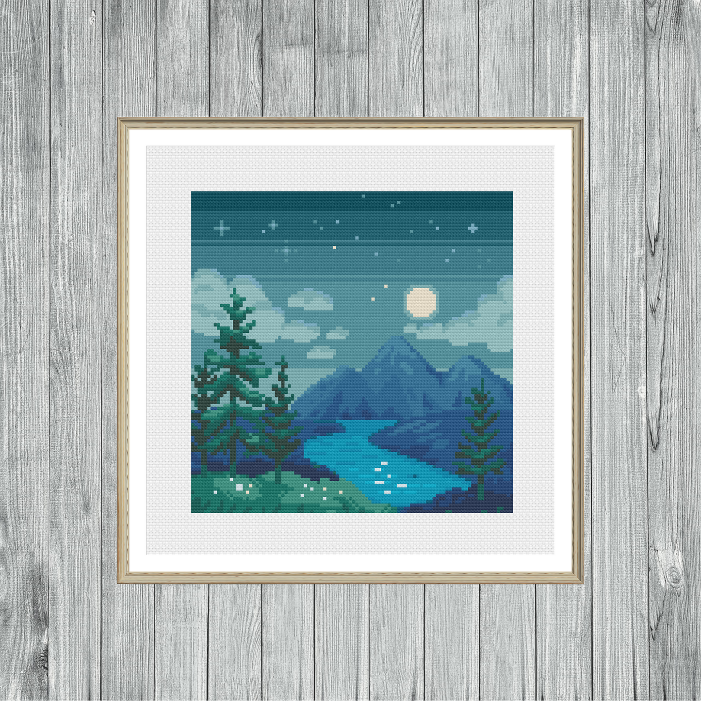 Starry Mountains - Nature Collection - Cross Stitch Pattern PDF Download
