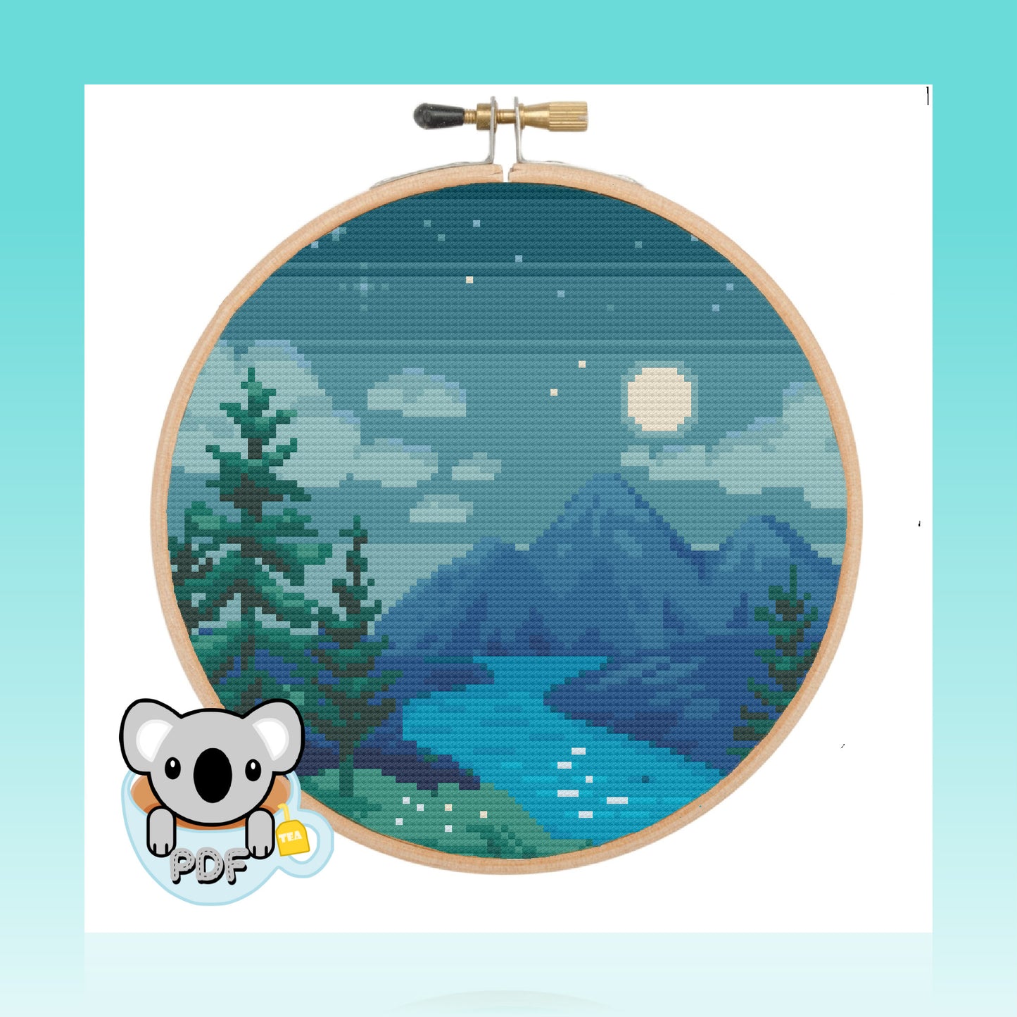 Starry Mountains - Nature Collection - Cross Stitch Pattern PDF Download