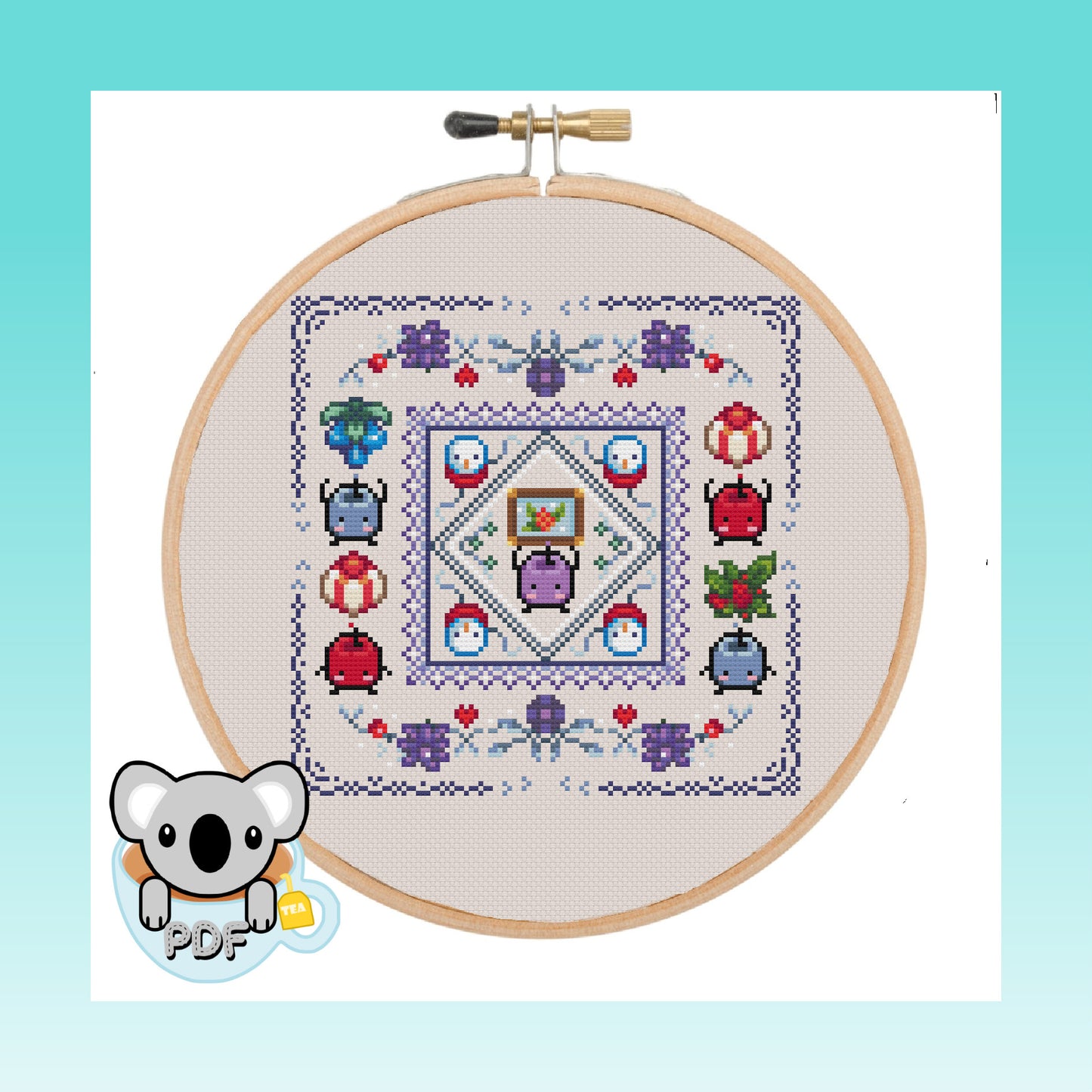 Winter Junimo Cottage Core - Stardew Valley - Cross Stitch Pattern PDF Download