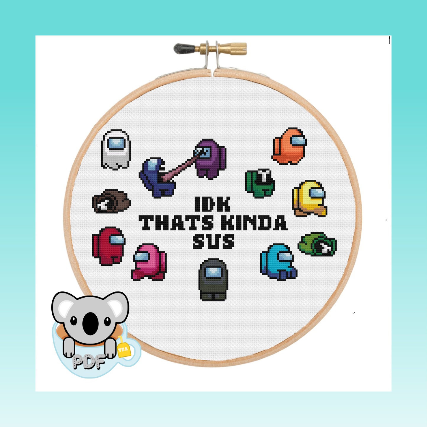 Kinda Sus - Among Us - Cross Stitch Pattern PDF Download