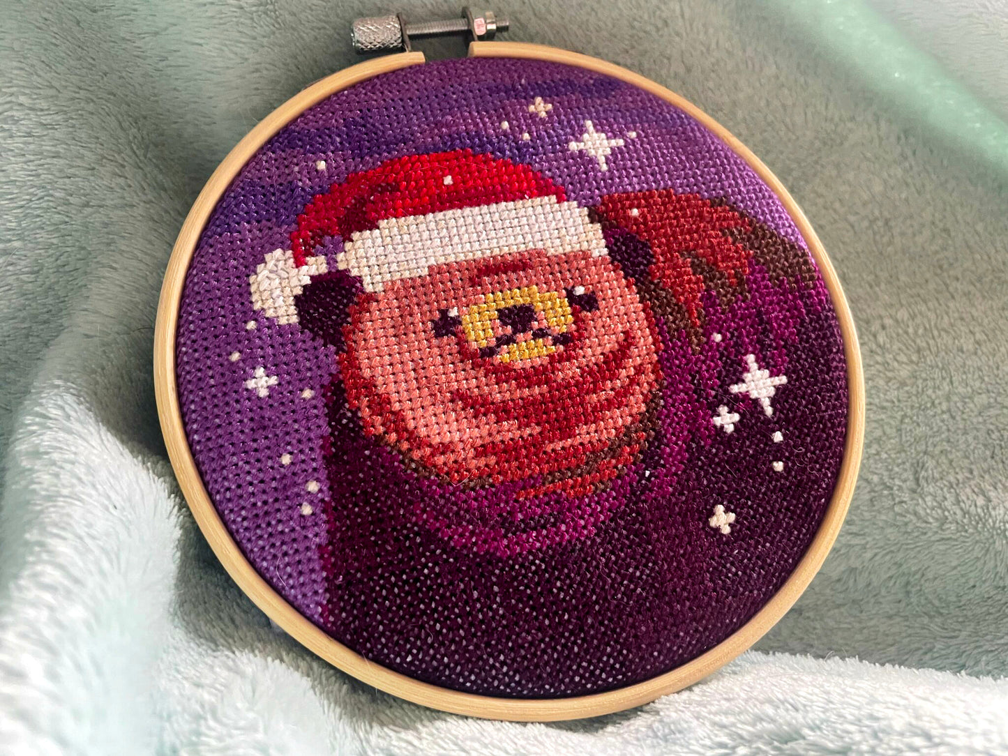 Christmas Bear - Bear Collection - Finished Cross Stitch
