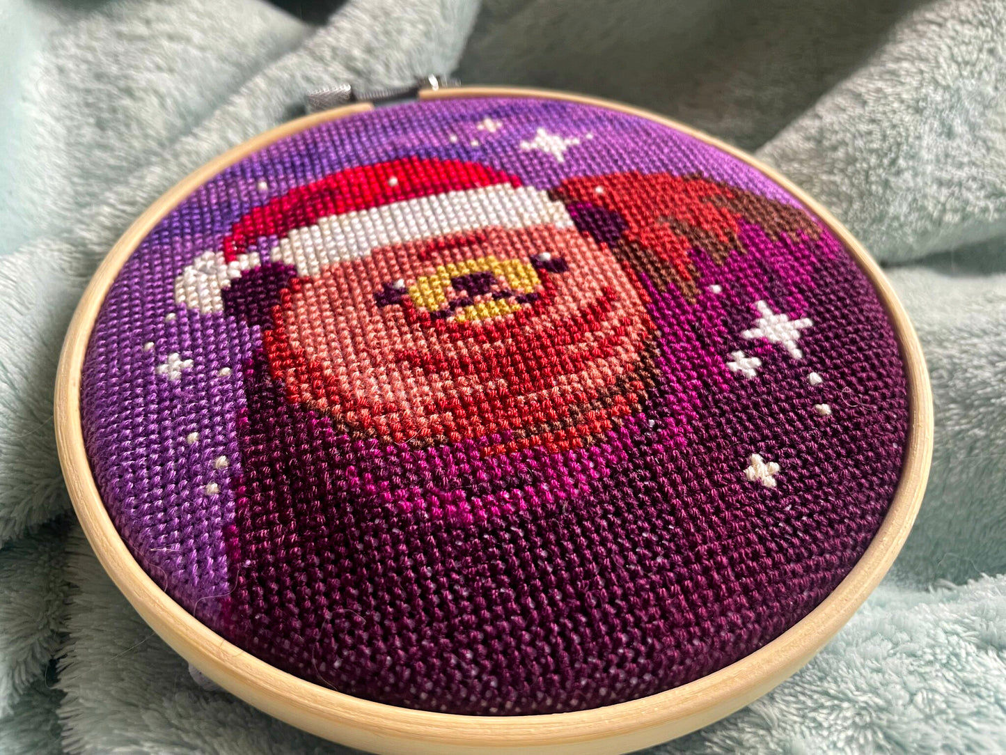 Christmas Bear - Bear Collection - Finished Cross Stitch