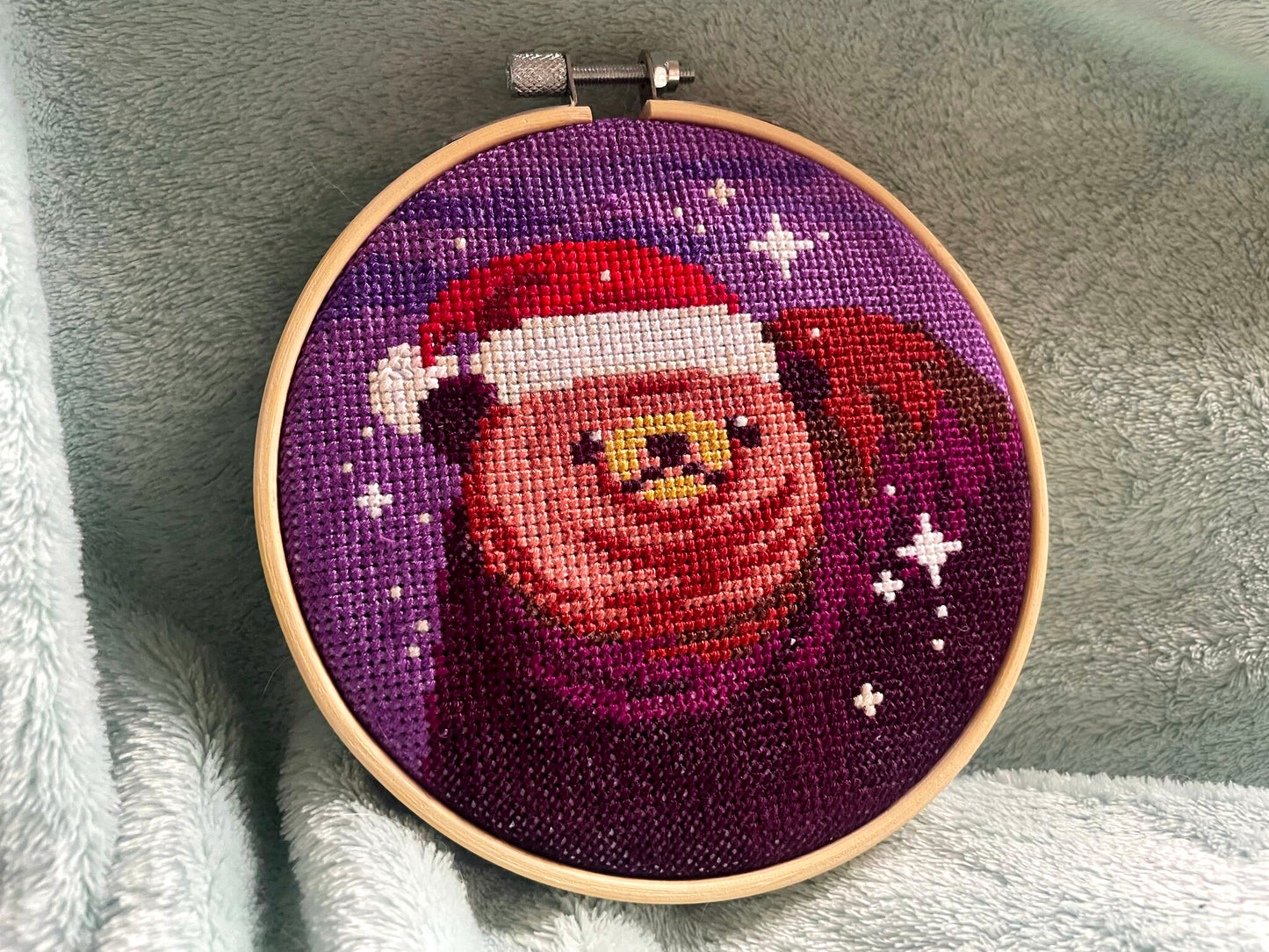 Christmas Bear - Bear Collection - Finished Cross Stitch