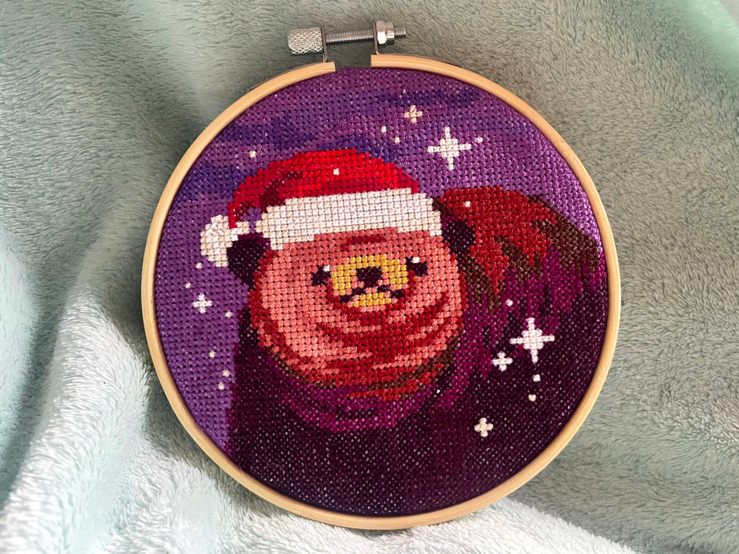 Christmas Bear - Bear Collection - Finished Cross Stitch
