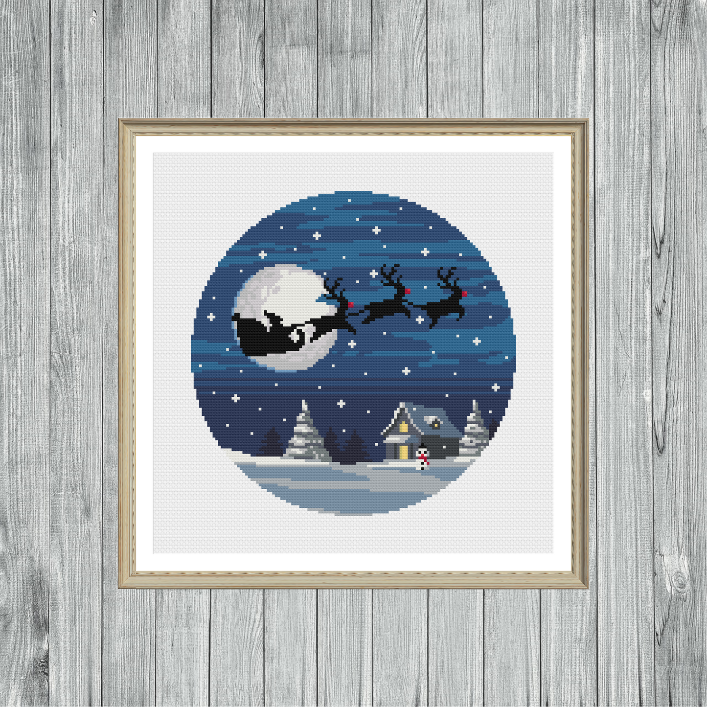 Santa Night Sky - Christmas Collection - Cross Stitch Pattern PDF Download