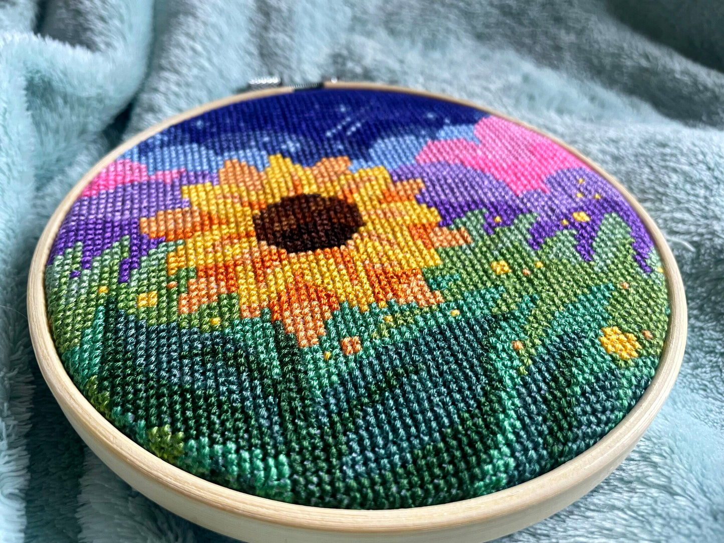Sunflower - Flowers & Plants Collection - Finished Cross Stitch