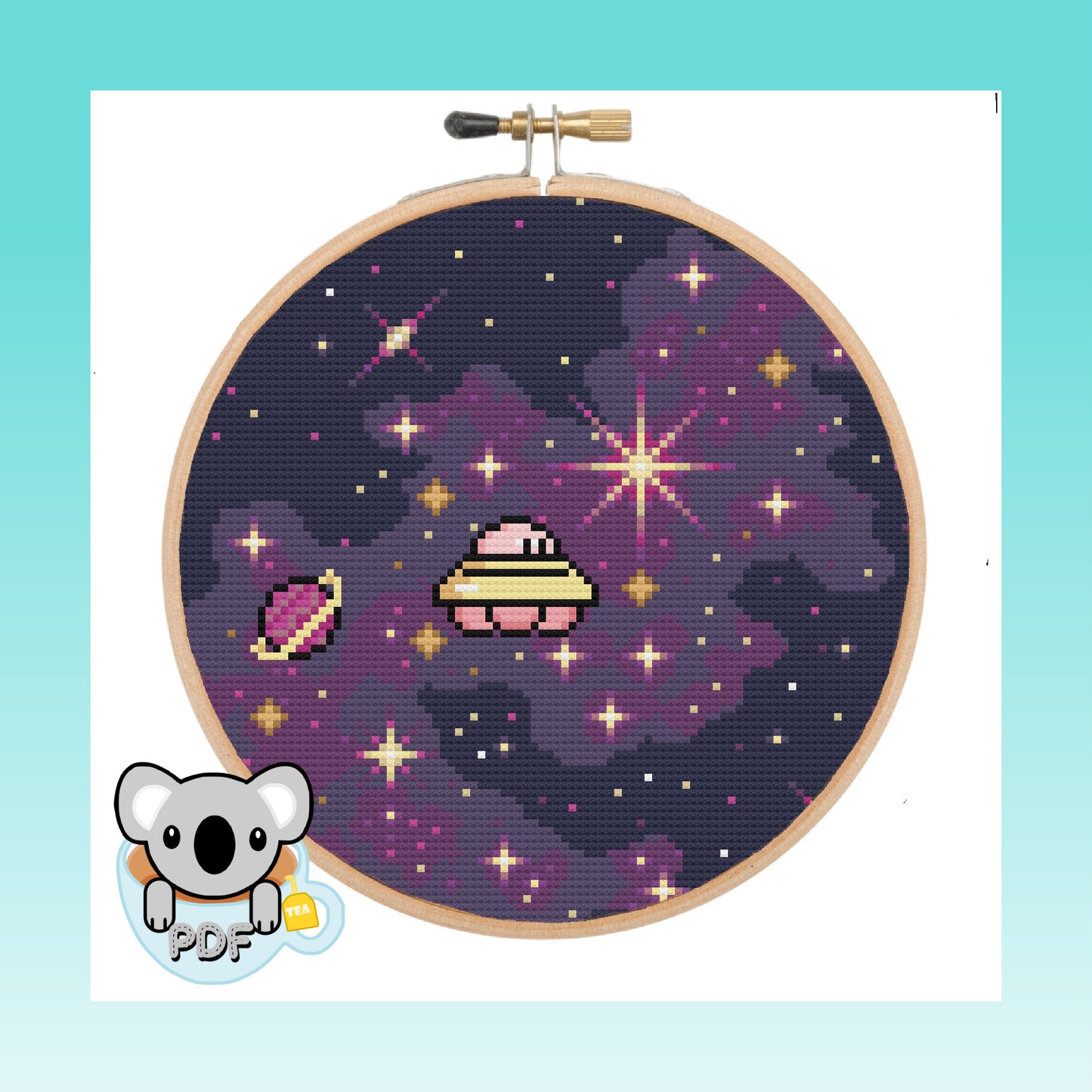 UFO Kirby - Kirby - Cross Stitch Pattern PDF Download