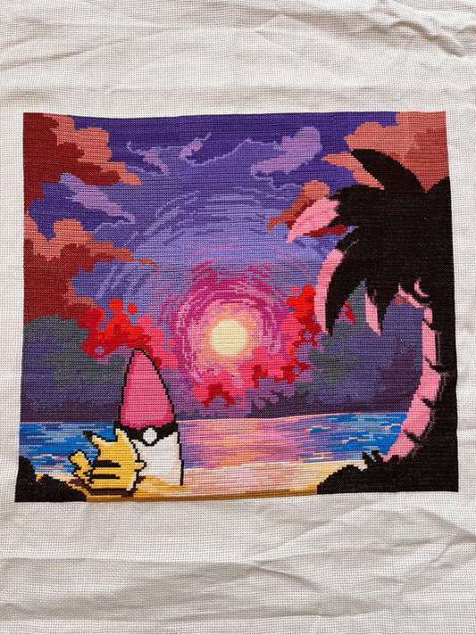 Surfing Pikachu Sunset - @Tartine2pixels