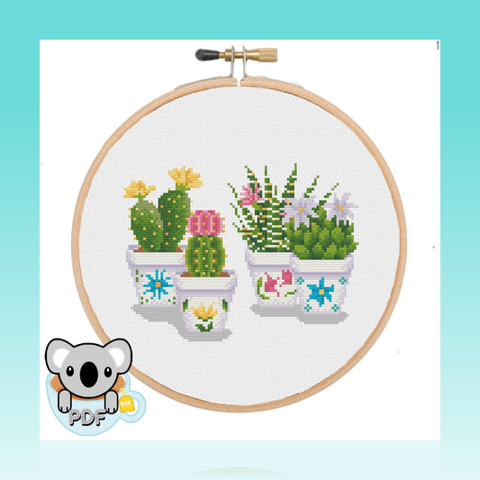 Cacti Collection - Flowers & Plants Collection - Cross Stitch Pattern PDF Download