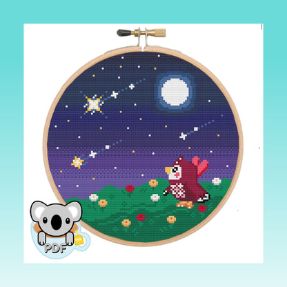 Stargazing Celeste - Animal Crossing - Cross Stitch Pattern PDF Download