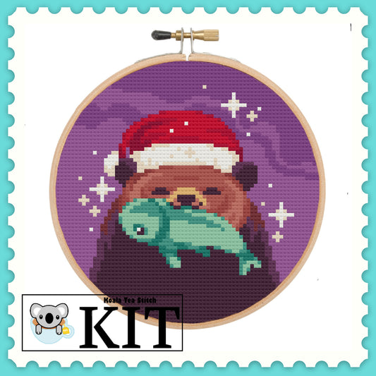 Fishing Christmas Bear - Bear Collection - Cross Stitch Kit