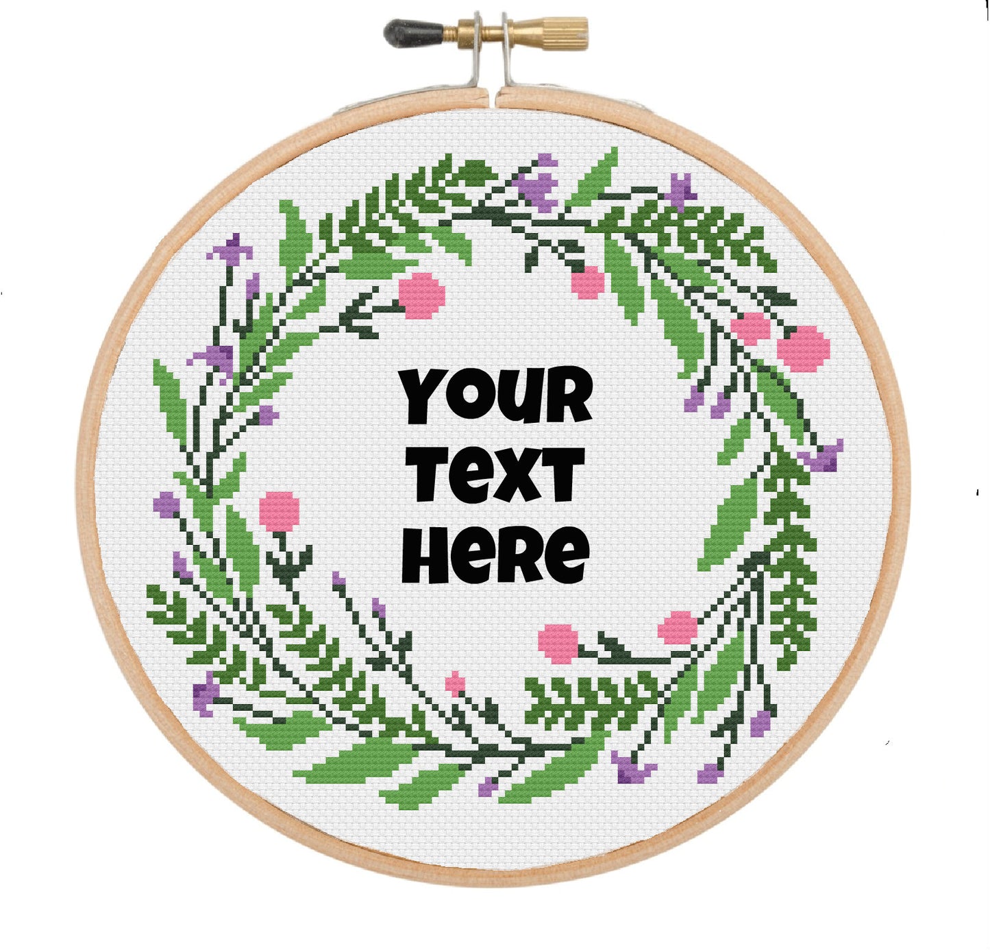 Wreath 1 - Custom - Made to Order Cross Stitch Pattern/Kit/Finished