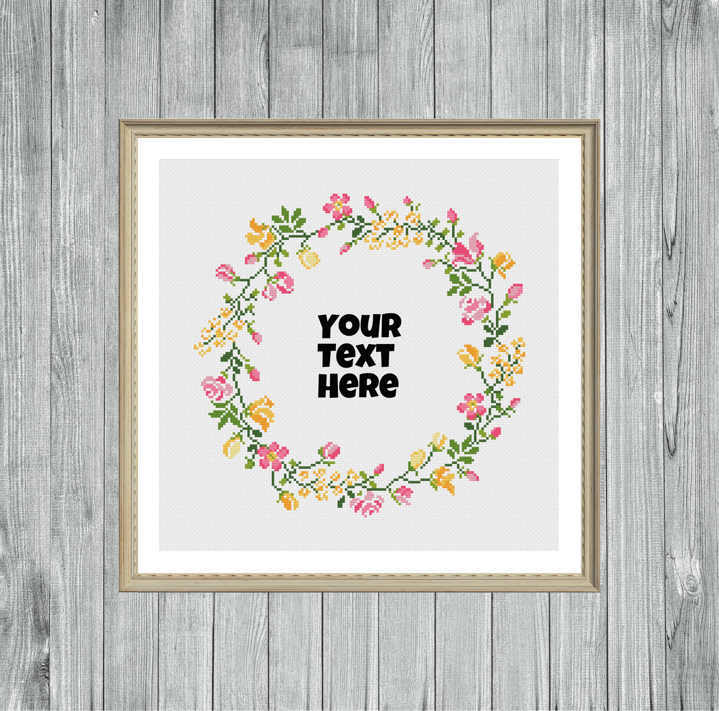 Wreath 3 - Custom - Made to Order Cross Stitch Pattern/Kit/Finished