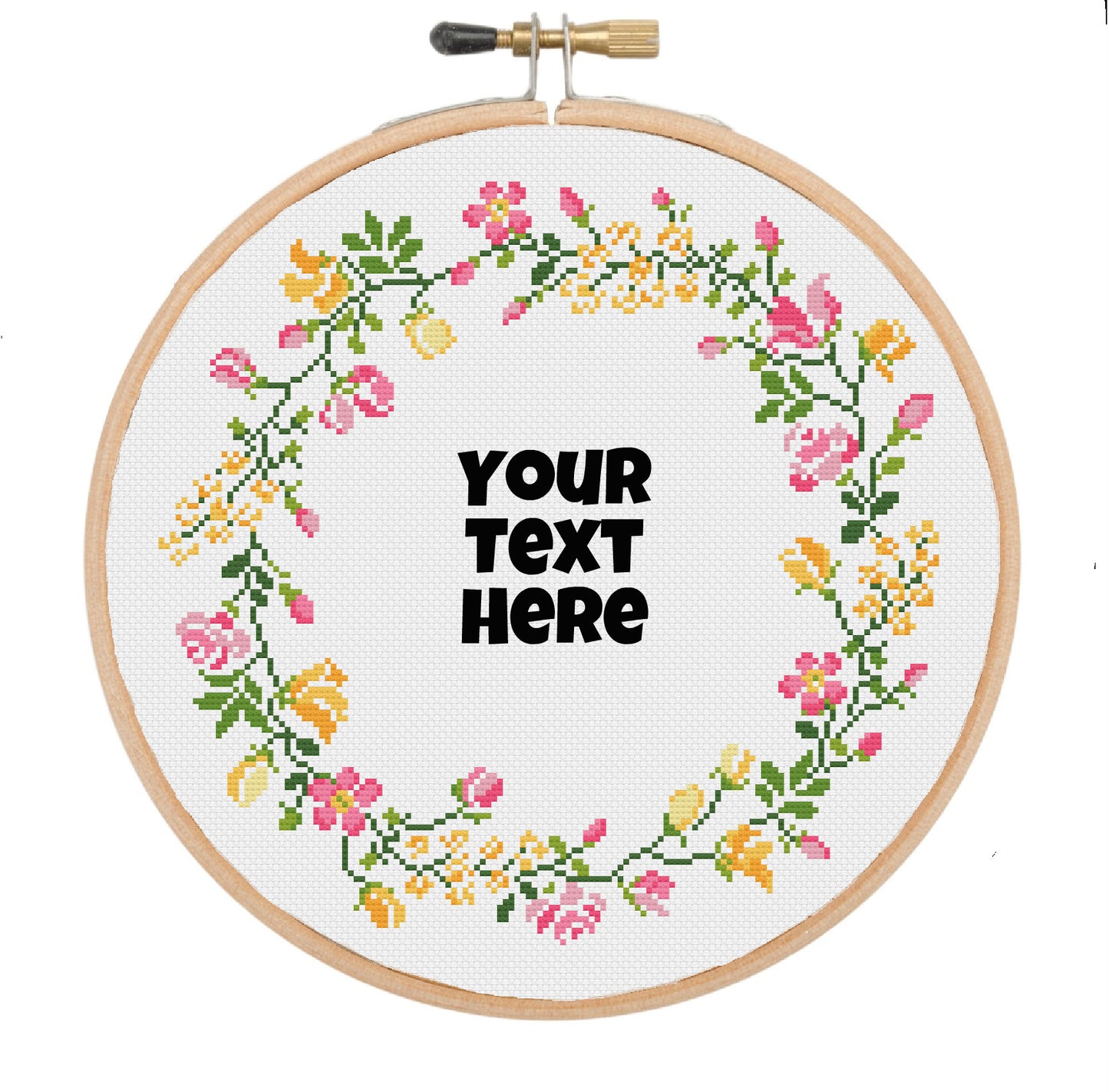 Wreath 3 - Custom - Made to Order Cross Stitch Pattern/Kit/Finished