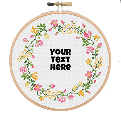 Wreath 3 - Custom - Made to Order Cross Stitch Pattern/Kit/Finished