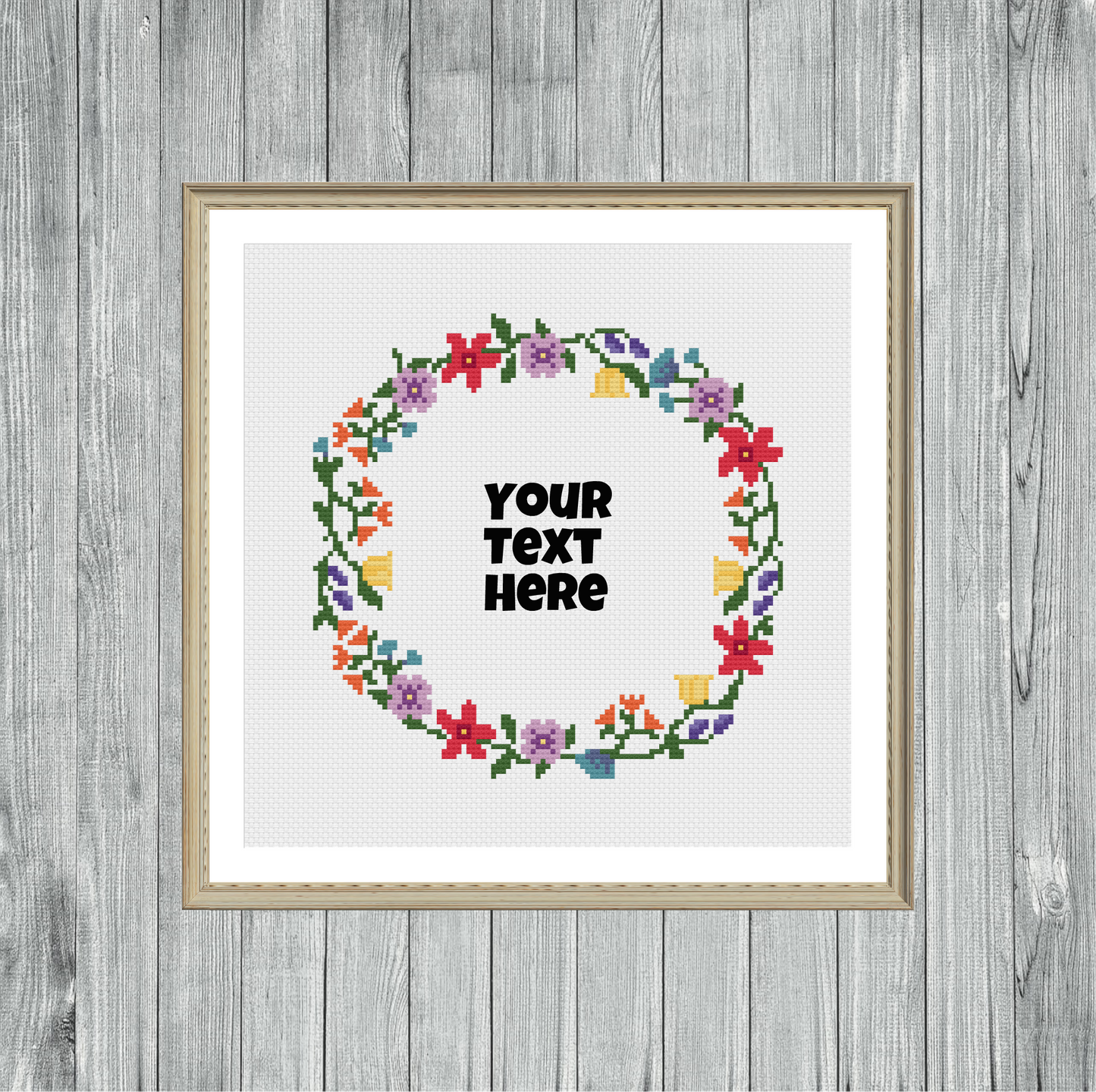 Wreath 4 - Custom - Made to Order Cross Stitch Pattern/Kit/Finished