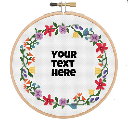 Wreath 4 - Custom - Made to Order Cross Stitch Pattern/Kit/Finished