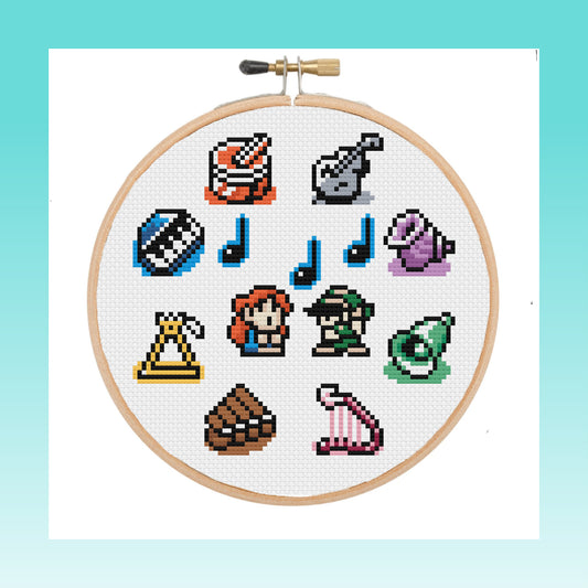 Instruments of the Sirens - Legend of Zelda - Cross Stitch Pattern PDF Download