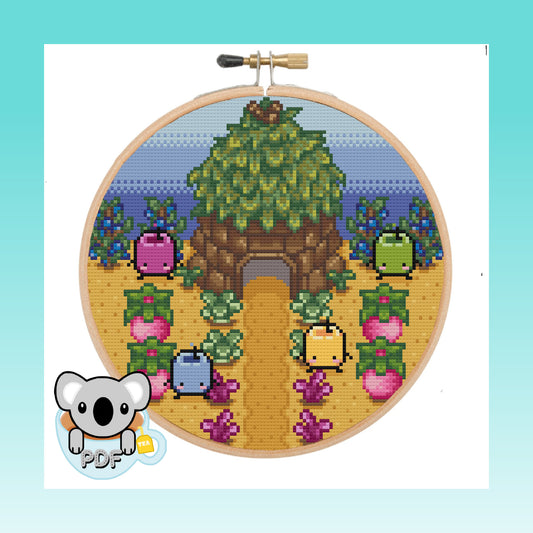 Junimo Hut - Stardew Valley - Cross Stitch Pattern PDF Download