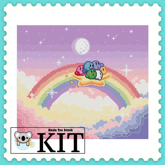 Pastel Rainbow - Kirby - Cross Stitch Kit