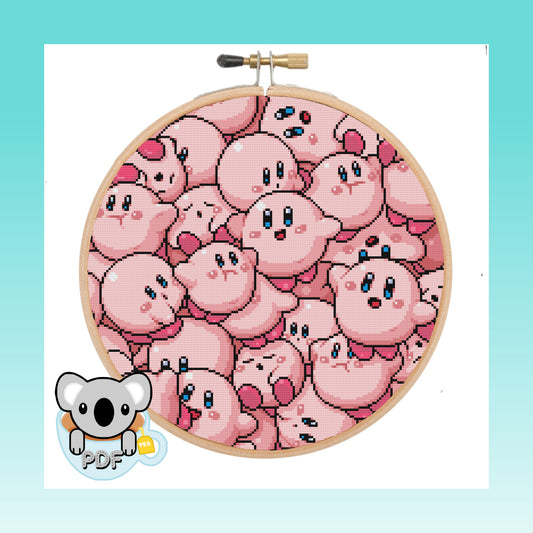 Kirby Pile - Kirby - Cross Stitch Pattern PDF Download