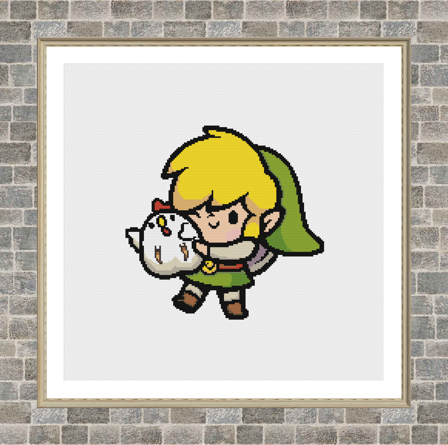 Link With Cuccoo - Legend of Zelda - Cross Stitch Pattern PDF Download