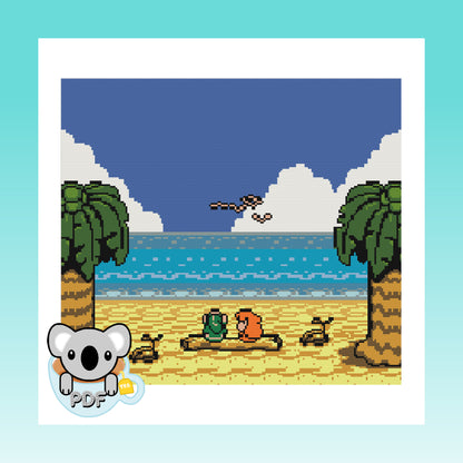 Links Awakening Beach - Legend of Zelda - Cross Stitch Pattern PDF Download