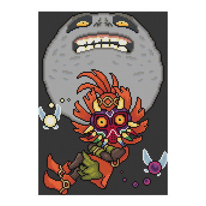 Majoras Mask Skull Kid - Legend of Zelda - Cross Stitch Pattern PDF Download