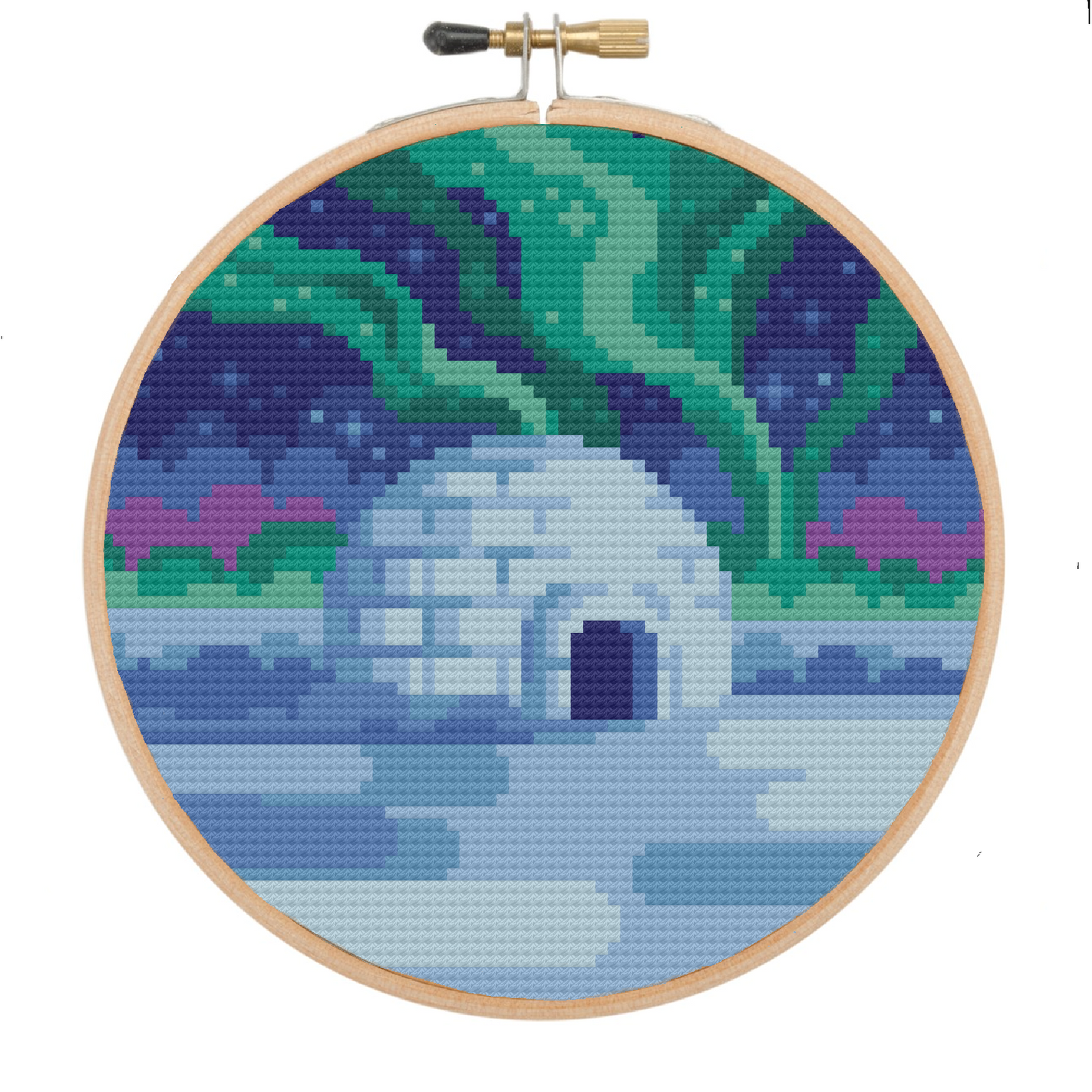 Northern Lights Igloo - Nature Collection - Cross Stitch Pattern PDF Download