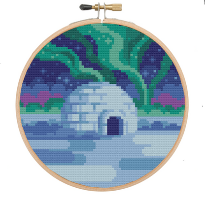 Northern Lights Igloo - Nature Collection - Cross Stitch Pattern PDF Download