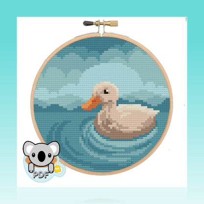 Paddling Duck - Wildlife Collection - Cross Stitch Pattern PDF Download