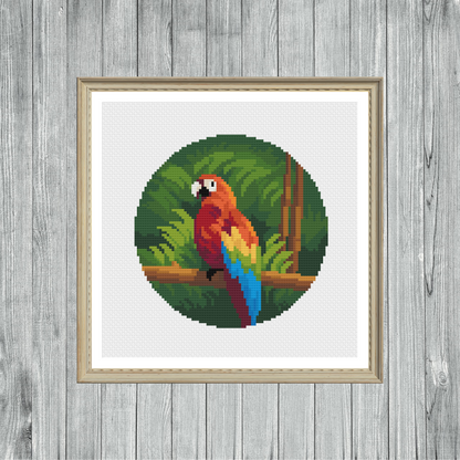 Macaw Parrot - Bird Collection - Cross Stitch Pattern PDF Download