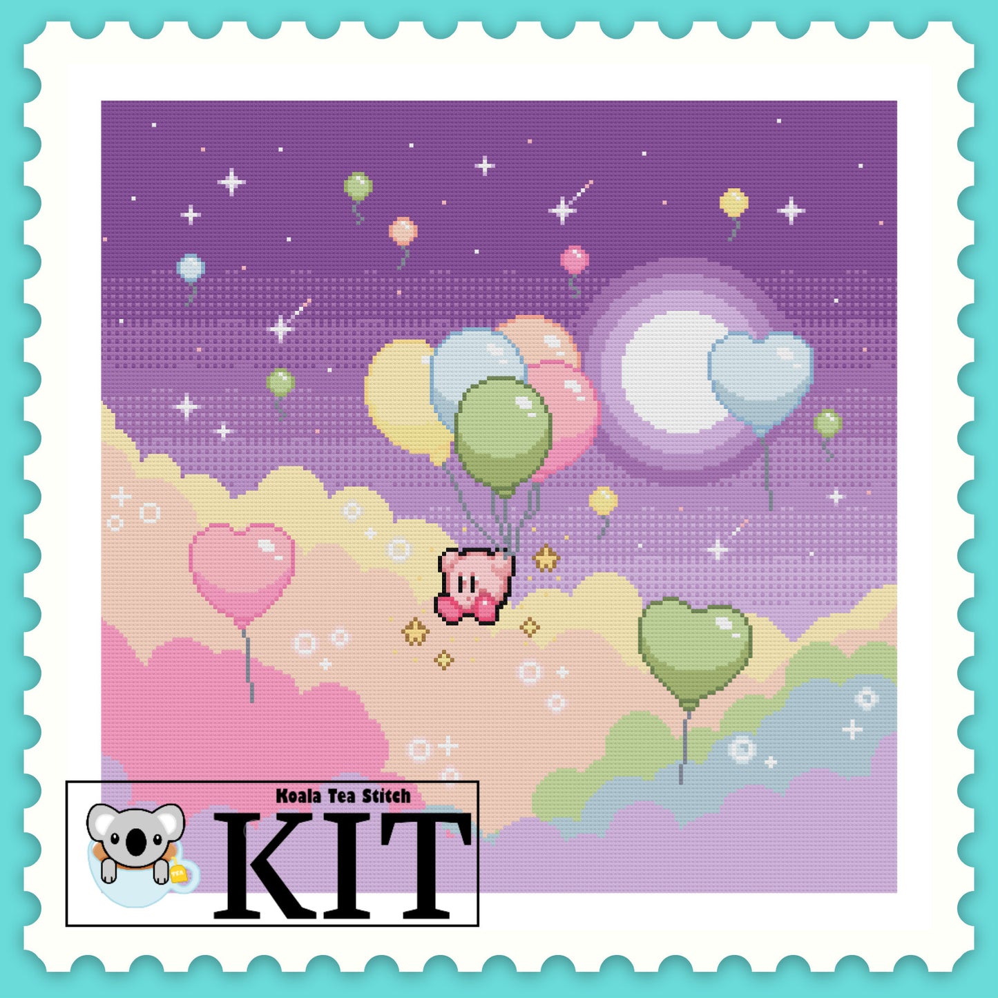 Pastel Balloons - Kirby - Cross Stitch Kit