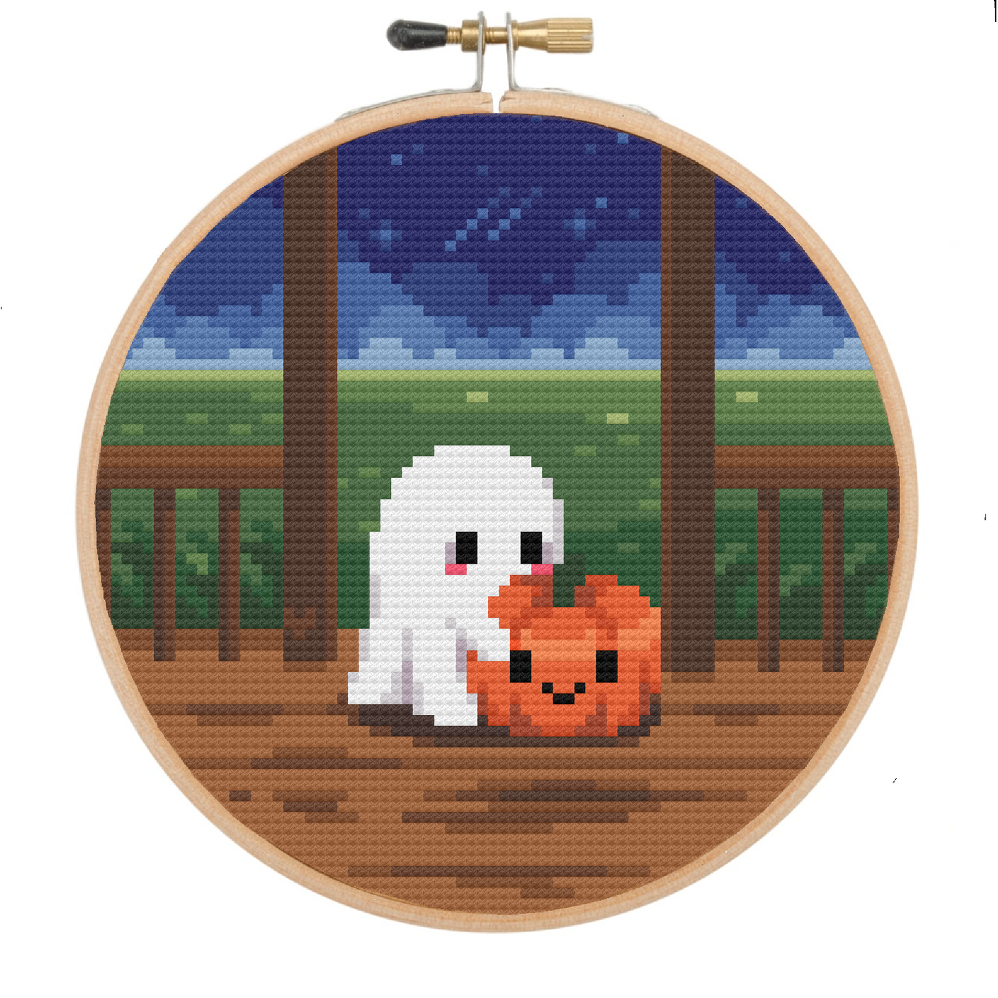 Pumpkin Ghost - Spooky Collection - Cross Stitch Pattern PDF Download