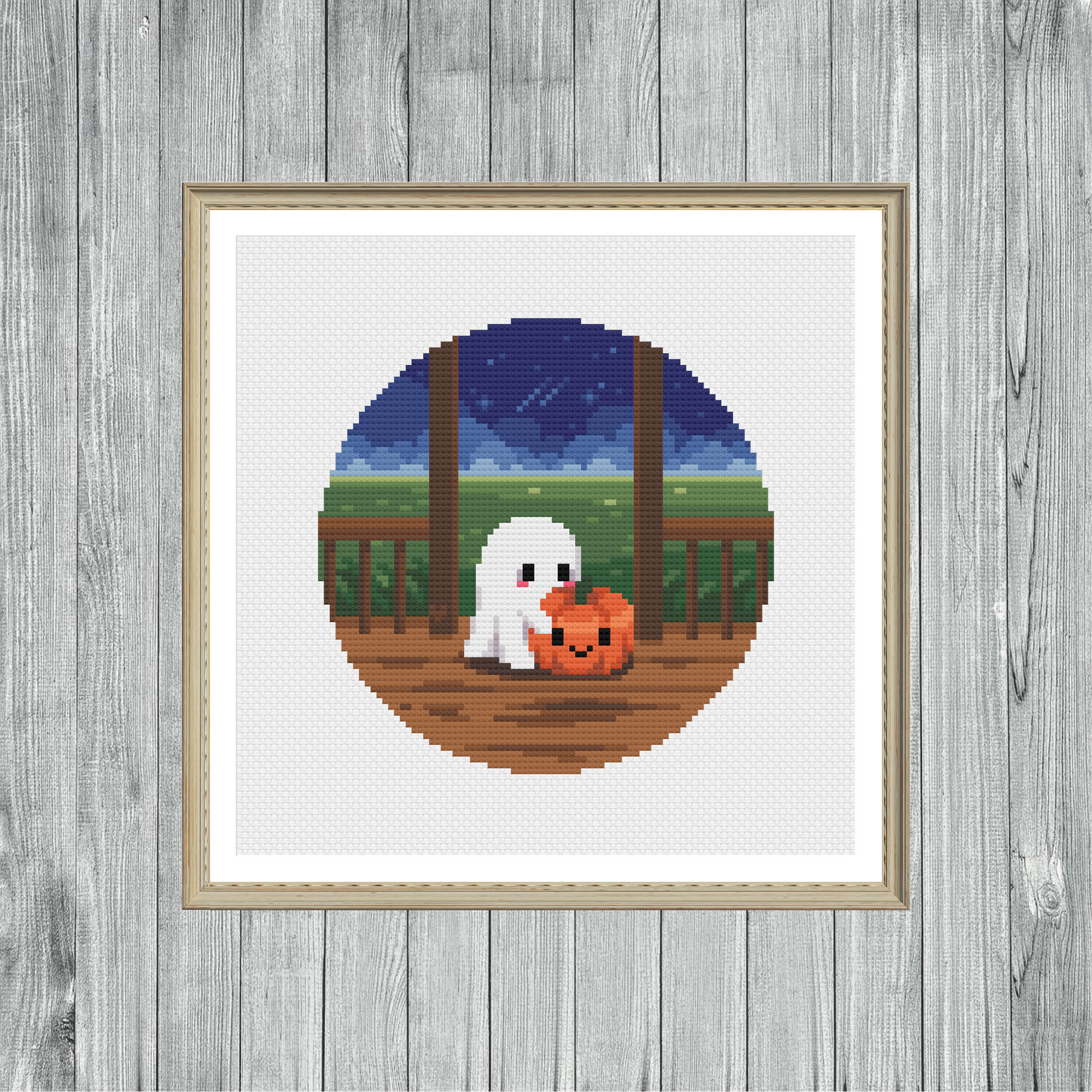 Pumpkin Ghost - Spooky Collection - Cross Stitch Pattern PDF Download