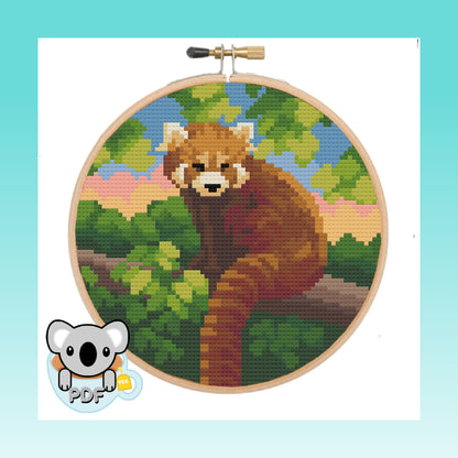 Red Panda - Wildlife Collection - Cross Stitch Pattern PDF Download